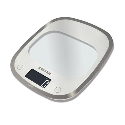 Attēls no Salter 1050 WHDR White Curve Glass Electronic Digital Kitchen Scales