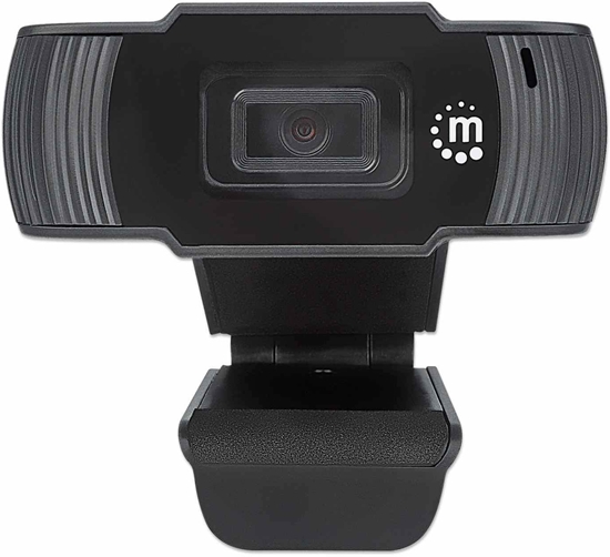 Picture of Manhattan USB Webcam, Two Megapixels (Clearance Pricing), 1080p Full HD, USB-A, Integrated Microphone, Adjustable Clip Base, 30 frame per second, Black, Three Year Warranty, Box