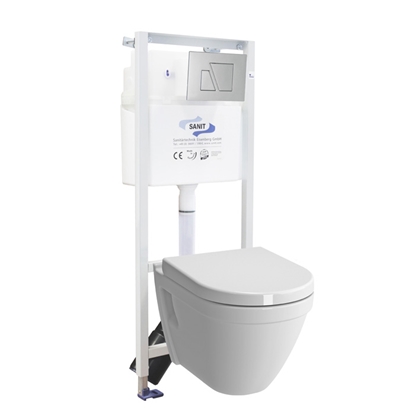 Изображение WC kompl. ar iebūvējamu rāmi, SC vāku un pogu Sanit OBT