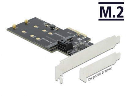 Attēls no Delock 3 port SATA and 2 slot M.2 Key B PCI Express x4 Card - Low Profile Form Factor