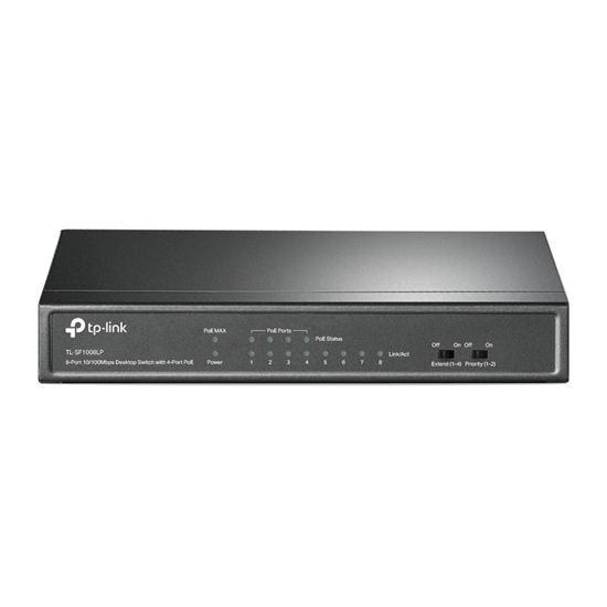 Изображение TP-LINK TL-SF1008LP network switch Unmanaged Fast Ethernet (10/100) Power over Ethernet (PoE) Black