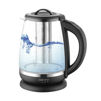 Picture of Camry | Kettle | CR 1290 | Standard | 2200 W | 2 L | Plastic/glass | 360° rotational base | Black/Transparent