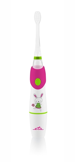 Picture of ETA | ETA071090010 | SONETIC Toothbrush | Battery operated | For kids | Number of brush heads included 2 | Number of teeth brushing modes Does not apply | Sonic technology | White/ pink
