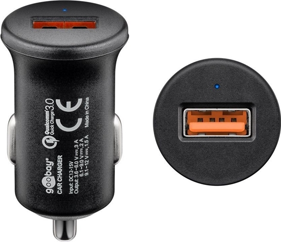 Picture of Goobay | Quick Charge QC3.0 USB car fast charger | Cigarette lighter Male | USB 2.0 Female (Type A)