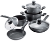 Изображение Stoneline | Cookware set of 8 | 1 sauce pan, 1 stewing pan, 1 frying pan | Die-cast aluminium | Black | Lid included