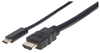 Picture of Manhattan USB-C to HDMI Cable, 4K@30Hz, 1m, Black, Male to Male, Three Year Warranty, Polybag