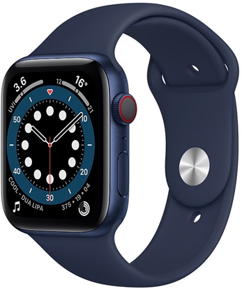 Изображение Apple Watch 6 GPS + Cellular 44mm Sport Band, blue/deep navy (M09A3EL/A)