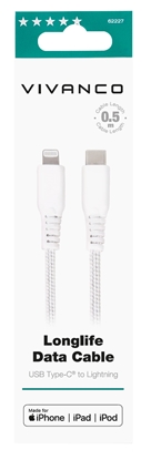 Attēls no Vivanco cable USB-C - Lightning 0.5m, white (62227)