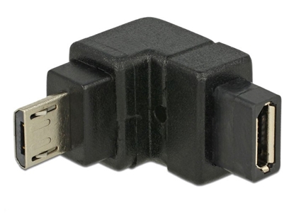 Attēls no Delock Adapter USB 2.0 Micro-B male  USB 2.0 Micro-B female angled down