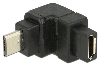 Attēls no Delock Adapter USB 2.0 Micro-B male  USB 2.0 Micro-B female angled up