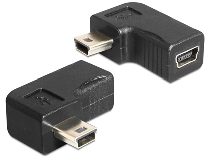 Attēls no Delock Adapter USB-B mini 5 pin male  female 90angled