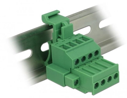 Picture of Delock Terminal block set for DIN rail 4 pin with screw lock