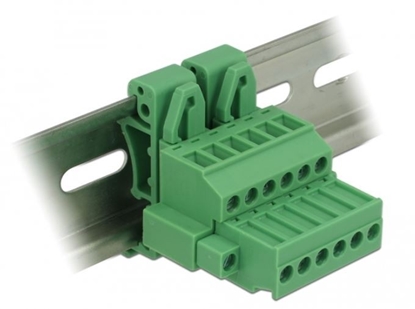 Picture of Delock Terminal block set for DIN rail 6 pin with screw lock