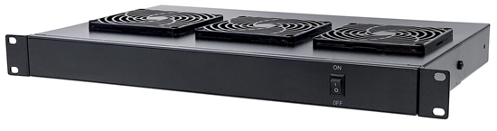 Picture of Intellinet 3-Fan Ventilation Unit for 19" Racks, 1U, Black (with Euro 2-pin plug)