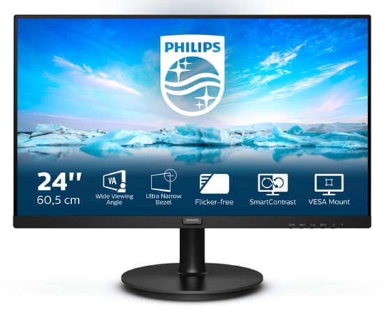 Изображение Philips V Line 241V8L/00 LED display 60.5 cm (23.8") 1920 x 1080 pixels Full HD Black