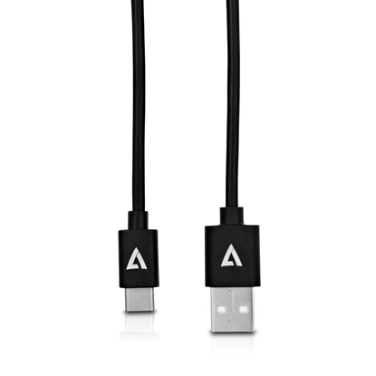 Изображение V7 Black USB Cable USB 2.0 A Male to USB-C Male 2m 6.6ft