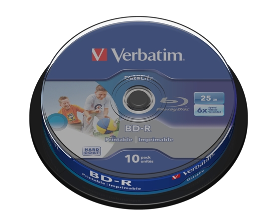 Изображение 1x10 Verbatim BD-R Blu-Ray 25GB 6x Speed DL Wide Printable CB