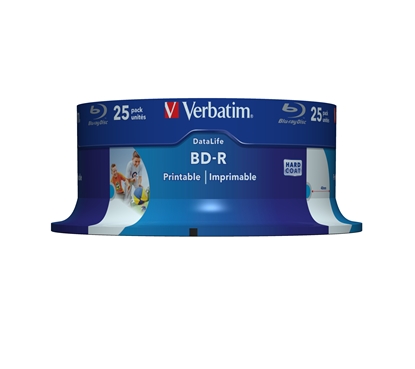 Изображение 1x25 Verbatim BD-R Blu-Ray 25GB 6x Speed DL Wide Printable CB