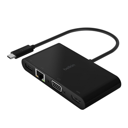 Attēls no Belkin USB-C to Gigabit-Ethern. HDMI/VGA/USB-A-Adapter, 100W PD