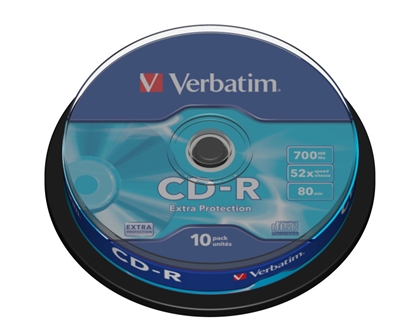 Picture of 1x10 Verbatim CD-R 80 / 700MB 52x Speed Extra Protection CB