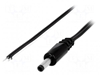 Изображение Cable; wires,DC 4,0/1,7 plug; straight,Sony; 0.5mm2; black; 1.5m