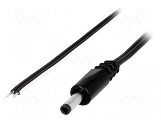 Изображение Cable; wires,DC 4,0/1,7 plug; straight,Sony; 0.5mm2; black; 1.5m