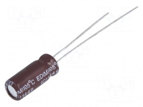 Изображение Capacitor: electrolytic; low impedance; THT; 330uF; 25VDC; ¨8x16mm