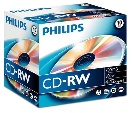 Изображение 1x10 Philips CD-RW 80Min 700MB 4-12x JC