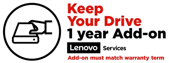 Изображение Lenovo Keep Your Drive Add On, Extended service agreement, 1 year, for ThinkStation P310 30AS, 30AT, 30AU, 30AV; P410 30B2, 30B3; P520 30BE