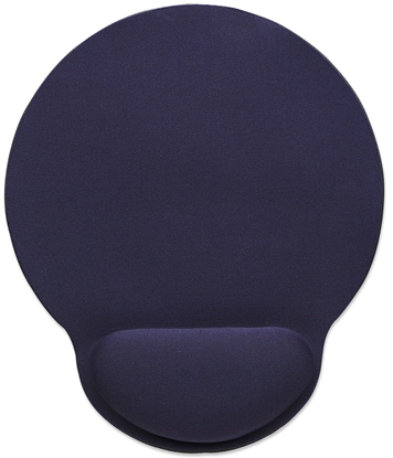 Attēls no Manhattan Wrist Gel Support Pad and Mouse Mat, Blue, 241 × 203 × 40 mm, non slip base, Lifetime Warranty, Card Retail Packaging