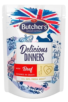 Attēls no BUTCHER'S Delicious Dinners with Beef - wet cat food - 100 g