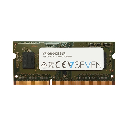 Изображение V7 4GB DDR3 PC3-10600 1333MHz SO-DIMM Notebook Memory Module - V7106004GBS-SR