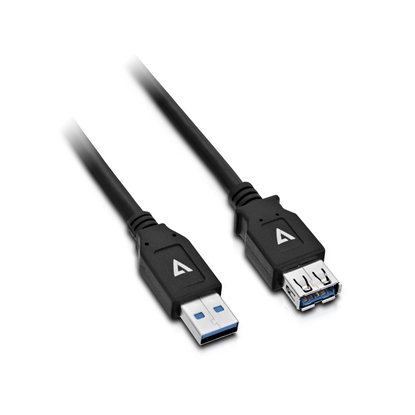 Изображение V7 Black USB Extension Cable USB 3.0 A Female to USB 3.0 A Male 2m 6.6ft
