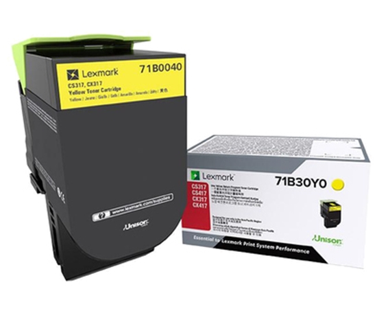 Picture of Lexmark 71B0040 toner cartridge 1 pc(s) Original Yellow