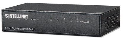 Изображение Intellinet 5-Port Gigabit Ethernet Switch, Metal (Euro 2-pin plug)