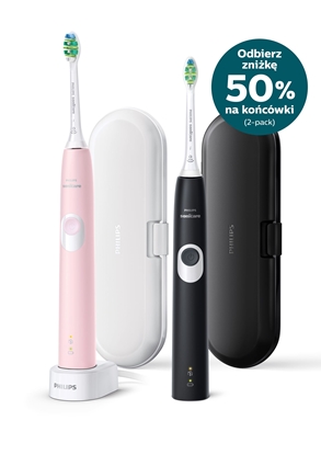 Picture of Philips 4300 series ProtectiveClean 4300 HX6800/35 2-pack sonic electric toothbrushes with cases
