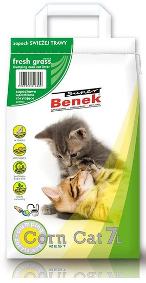 Изображение Certech Super Benek Corn Cat Fresh Grass - Corn Cat Litter Clumping 7 l