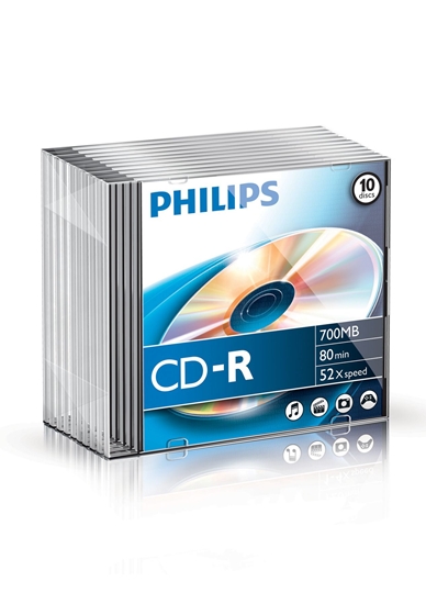 Picture of 1x10 Philips CD-R 80Min 700MB 52x SL