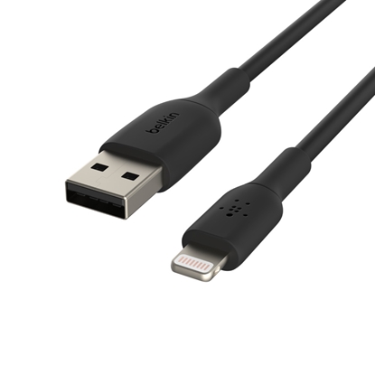 Attēls no Belkin Lightning to USB-A Cable 15cm, PVC, black, mfi cert.