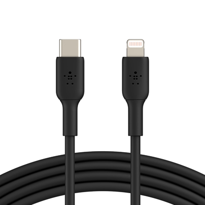 Attēls no Belkin Lightning/USB-C Cable 1m PVC, mfi certified, black