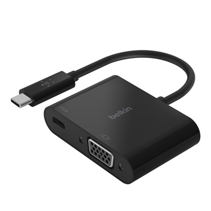 Attēls no Belkin USB-C to VGA-Adapter 60W PD, black AVC001btBK