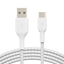Attēls no Belkin USB-C/USB-A Cable 2m braided, white CAB002bt2MWH