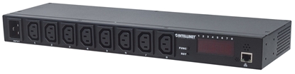 Picture of Intellinet 19" Intelligent 8-Port PDU, 19" Rackmountable C13 Intelligent Power Distribution Unit; Monitors Power, Temperature and Humidity (Euro 2-pin plug)