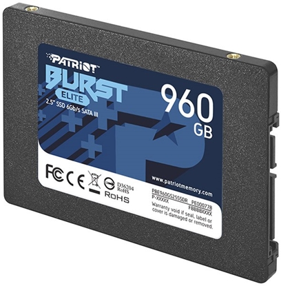 Изображение SSD|PATRIOT|Burst Elite|960GB|SATA 3.0|3D NAND|Write speed 320 MBytes/sec|Read speed 450 MBytes/sec|2,5"|TBW 400 TB|PBE960GS25SSDR