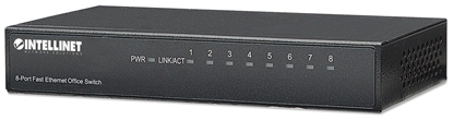 Picture of Intellinet 8-Port Fast Ethernet Office Switch, Desktop Size, Metal, IEEE 802.3az (Energy Efficient Ethernet), Box