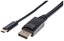 Изображение Manhattan USB-C to DisplayPort Cable, 4K@60Hz, 2m, Male to Male, Black, Equivalent to CDP2DP2MBD, Three Year Warranty, Polybag