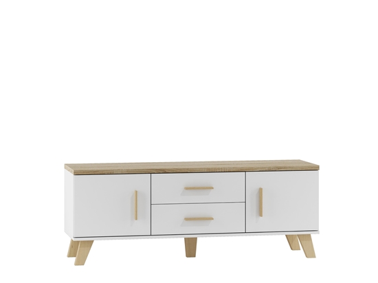 Picture of Cama RTV stand LOTTA 140cm white + sonoma oak