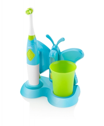 Attēls no ETA | Toothbrush with water cup and holder | Sonetic  ETA129490080 | Battery operated | For kids | Number of brush heads included 2 | Number of teeth brushing modes 2 | Blue