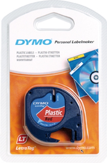 Picture of Dymo Letratag Band Plastik red 12 mm x 4 m