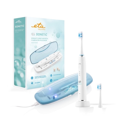 Picture of ETA | Sonetic Holiday ETA470790000 | Toothbrush | Rechargeable | For adults | Number of brush heads included 2 | Number of teeth brushing modes 3 | Sonic technology | White